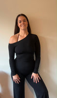 BLACK OFF SHOULDER LONG SLEEVE