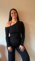 BLACK OFF SHOULDER LONG SLEEVE