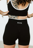 BLACK TWO TONE SCRUNCH SHORTS