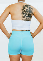 ICE BLUE SCRUNCH SHORTS