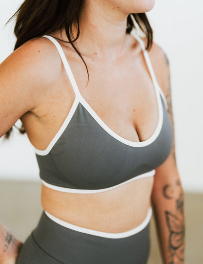 GREY TWO TONE BRA