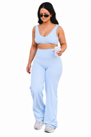 ESSENTIAL BABY BLUE WIDE LEGS