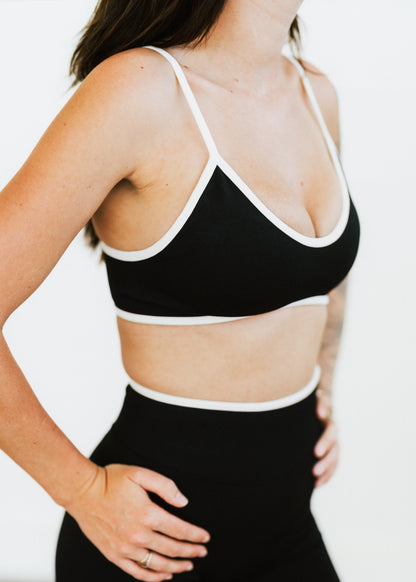 BLACK TWO TONE BRA