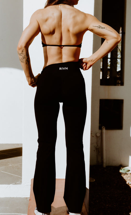BLACK POCKET FLARES