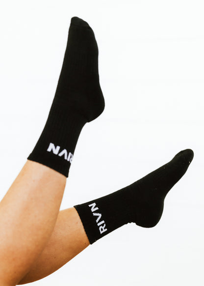BLACK COTTON RIVN SOCKS