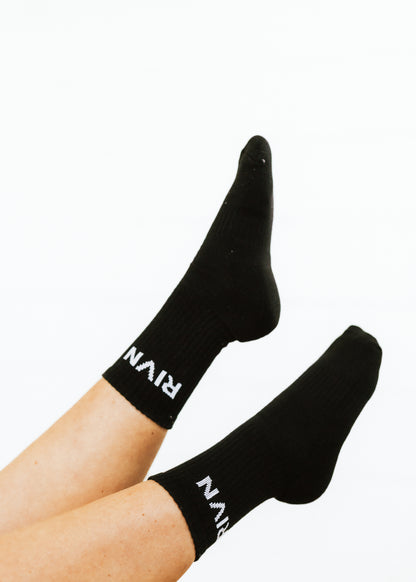 BLACK COTTON RIVN SOCKS