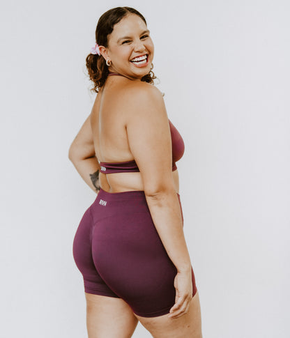 MAHOGANY BROWN SCRUNCH SHORTS