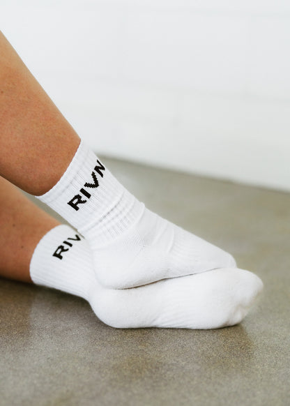 WHITE COTTON RIVN SOCKS