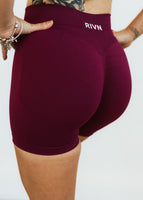 BURGUNDY SCRUNCH SHORTS