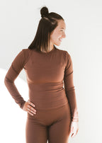 ESSENTIAL BROWN STAPLE TEE LONG