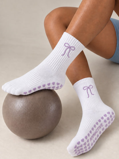 RIVNACTIVE Heart Grip Socks- Light Purple